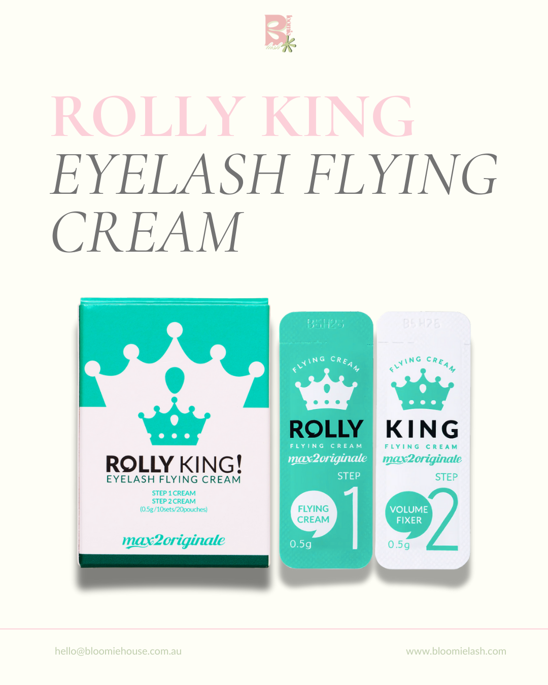 ROLLY KING EYELASH FLYING CREAM / Brow Lamination CREAM 10 X STEP 1 & STEP 2 Set