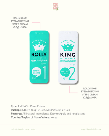 ROLLY KING EYELASH FLYING CREAM / Brow Lamination CREAM 10 X STEP 1 & STEP 2 Set