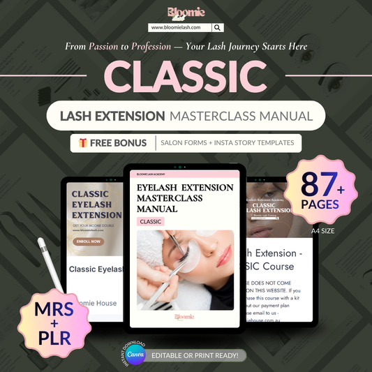 CLASSIC EYELASH EXTENSION - TRAINING MANUAL EBOOK TEMPLATE